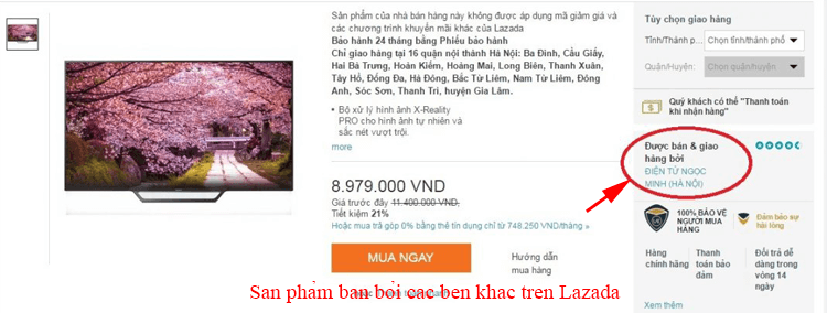 Sản phẩm bán bởi bên khác trên Lazada.