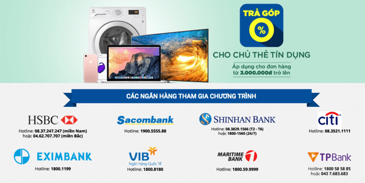Mua trả góp tại Tiki.