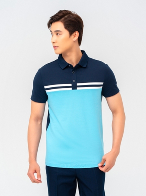 Áo Polo Nam Yody Mắt Chim Phối Màu In Kẻ.