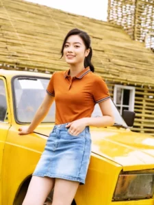 Áo Polo Yody Nữ Pique Mắt Chim Phối Tay Cổ Kẻ