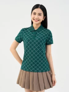 Áo Polo Nữ Mắt Chim In Tràn Ngôi Sao