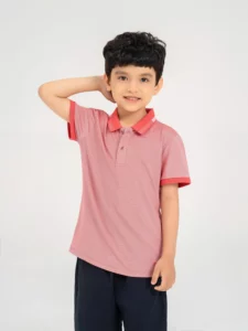 Áo Polo Trẻ Em Mắt Chim Phối Bo