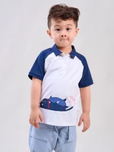 Áo Polo Trẻ Em in mèo đáng yêu