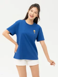 Áo Thun Yody Nữ Cotton USA Thêu Gấu Trẻ Trung