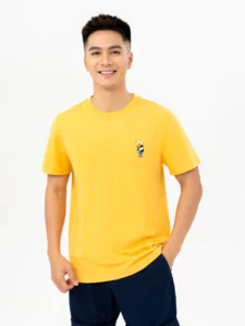 Áo thun Yody Nam T-shirt Thêu Gấu Cotton Usa