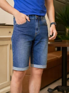 Quần Short Jeans Nam Ống Đứng Thời Trang