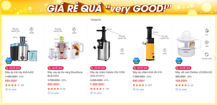 TOP bán chạy máy ép trái cây gia đình